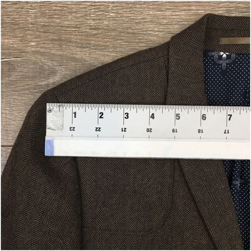 BEN SHERMAN Mens Blazer Sport Coat Casual Jacket Size S ( 36R )‎ Brown Wool Suit